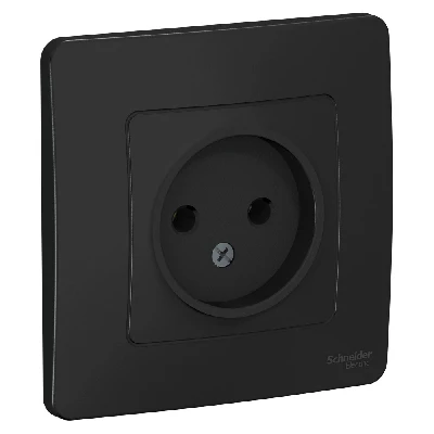 BLANCA скрытой установки розетка без заземления без шторок 16А, 250В, антрацит Systeme Electric BLNRS000016