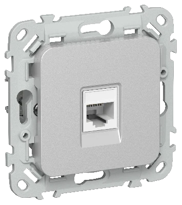 FLITE Розетка компьютерная RJ45 категория 6 UTP РК6-1-0-ФлА алюминий IEK