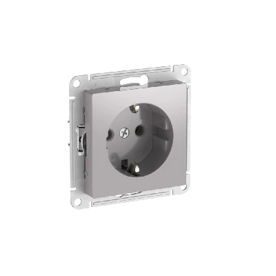 ATLASDESIGN РОЗЕТКА с заземлением, 16А, быстрозажимные клеммы, АЛЮМИНИЙ