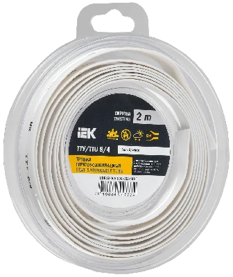 Трубка термоусадочная ТТУ нг-LS 8/4 белая (2м/упак) IEK UDR12-008-004-002-K01-T