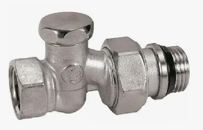 Прямой отсечной клапан 1/2', хромированный, отвод с герметичной прокладкой.