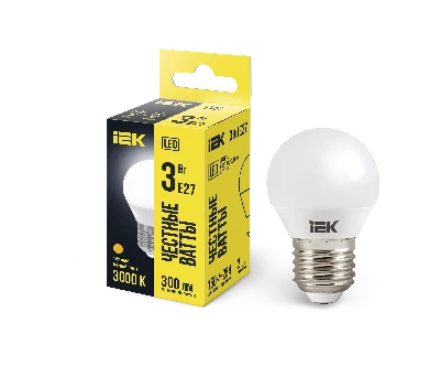 Лампа светодиодная G45 шар 3Вт 230В 3000К E27 IEK