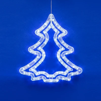 Фигура светодиодная Ёлочка 35х43 см Подвесная 70 светодиодов Белый свет Провод прозрачный ULD-H3543-070/STA WHITE IP20 XMAS TREE Uniel UL-00001405