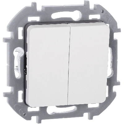 Выключатель двухклавишный INSPIRIA 10 AX 250 В~ белый Legrand 673620