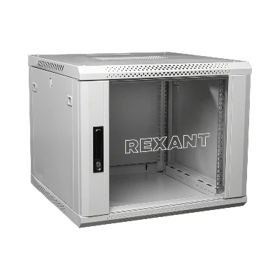 Шкаф настенный телекоммуникационный разборный 9U 600x600мм дверь стекло серый (RAL 7035)