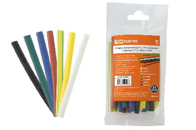 Термоусаживаемая трубка ТУТнг 4/2 набор (7 цветов по 3 шт 100мм)