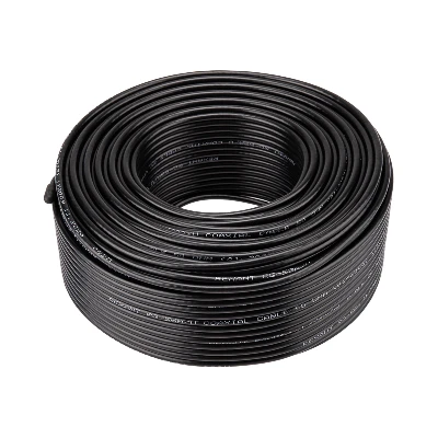 Кабель коаксиальный RG-58 A/U 50 Ом Cu/Al/Cu 64%  бухта 100м черный внутренний, REXANT 01-2003