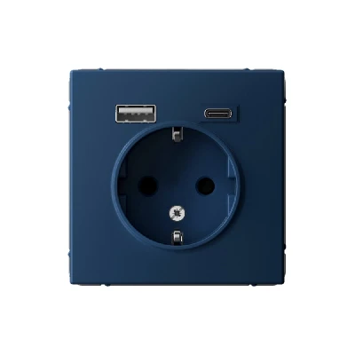 ARTGALLERY розетка 16А с 2 USB A+C, 5В/2,4А/3,0А, 2х5В/1,5А, механизм, аквамарин Systeme Electric GAL001132