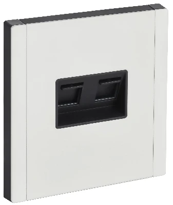 FORTE&PIANO Розетка компьютерная двойная RJ45 кат.5E FP233M металл белый IEK