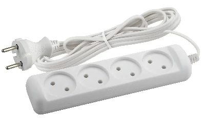 Удлинитель электрический без заземления 4 розетки 3м ШВВП 2x0,75мм2 6А UX-4-3m ЭРА