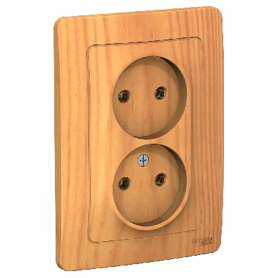 BLANCA скрытой установки розетка двойная без заземления без шторок, 16А, 250В, ясень Systeme Electric BLNRS000025