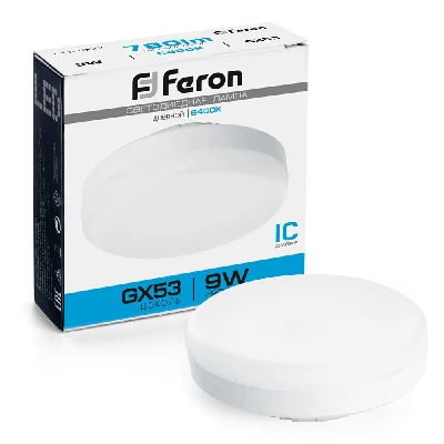 Лампа светодиодная LED 9вт GX53 дневной таблетка FERON LB-452 25867