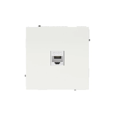 Компьютерная розетка RJ-45 без шторки, кат.5е одинарная, KANT, белая магнолия