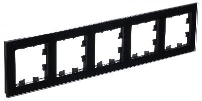 ATLASDESIGN NATURE рамка пятипостовая, ОРГАНИЧЕСКОЕ СТЕКЛО ЧЕРНЫЙ Systeme Electric ATN321005