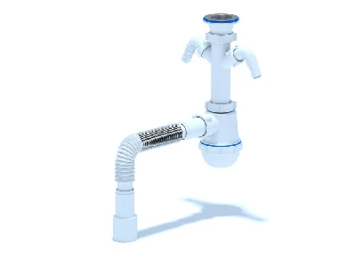 Сифон для мойки АНИ Грот 1 1/2' x 40 c двумя отводами для стиральной и посудомоечной машины с гибкой трубой 40х40/50 АНИ пласт A1115