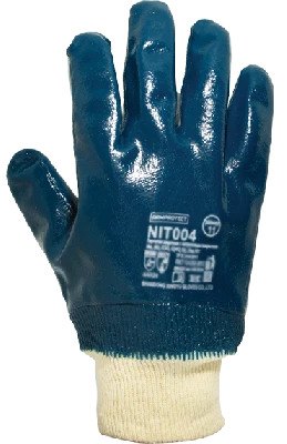 Перчатки защитные на х/б основе с полным нитриловым покрытием с манжетой ArmProtect NIT004 р.11