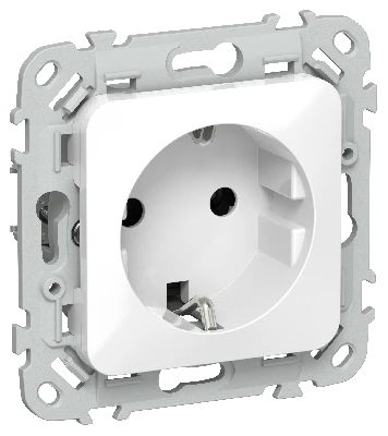 FLITE Розетка с заземлением без защитных шторок 16А РС11-0-ФлБ белый IEK
