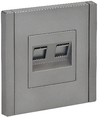 FORTE&PIANO Розетка компьютерная двойная RJ45 кат.5E FP533 сталь IEK