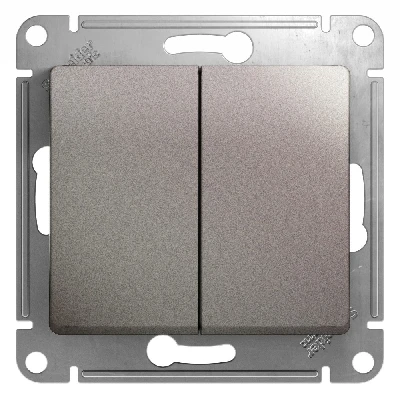 GLOSSA Переключатель двухклавишный схема 6 платина Systeme Electric GSL001265