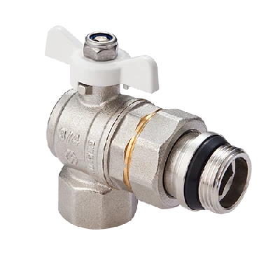 Кран шаровый угловой со сгоном 3/4' ВН ручка бабочка MVI BV.523.05