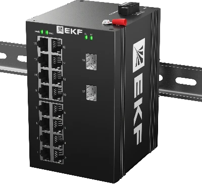 Коммутатор промышленный неуправляемый U-2GX/SFP-16GT, 2 порта 1000Base-X SFP, 16 портов 10/100/1000Base-T(X) RJ45, монтаж на динрейку TSX EKF