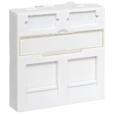 Вставка розеточная TERACOM PRO 45x45мм формат Mosaic на 2 модуля Keystone со шторками и маркерами белая EKF TRP-INS-MOS-2M2P-WH