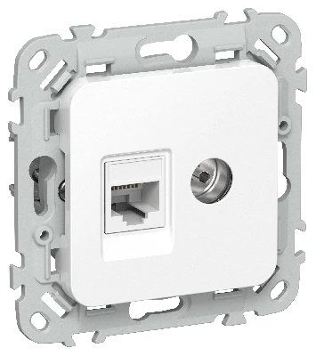 FLITE Розетка 2-местная RJ45/TV категория 5Е UTP РКТВ5е-2-0-ФлБ белый IEK