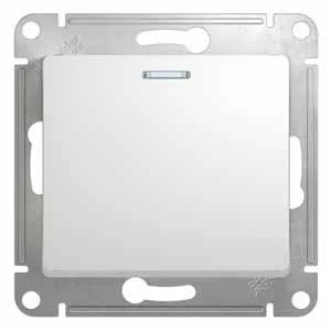Выключатель одноклавишный, с подсветкой, в рамку, схема 1а, белый Systeme Electric GSL000113