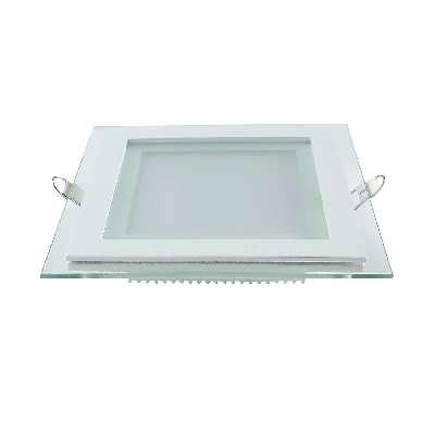 Светильник светодиодный ДВО 12 Вт 990 лм 4000К AC 220В IP20 квадрат 160х160х36мм монт разм 118х118мм Алюминий с декоративным стеклом Glass Gauss