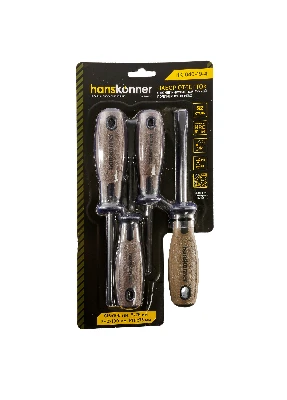 Набор отверток с комбинированной ручкой из стали S2 (1 комплект - 4 шт.)