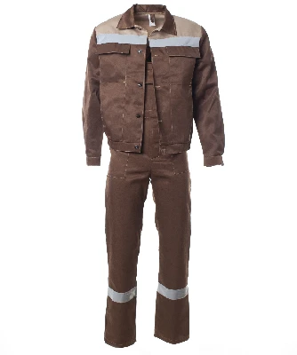 Костюм ОПТИМАЛ с СОП летний куртка, полукомбинезон коричневый/бежевый (48-50)96-100,182-188