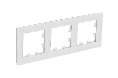 ATLASDESIGN NATURE 3-постовая РАМКА, НАТУРАЛЬНОЕ СТЕКЛО, БЕЛЫЙ Systeme Electric ATN360103