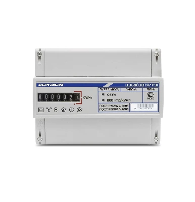 Счетчик электроэнергии ЦЭ6803В 1 230В 5-60А 3ф.4пр. М7 Р31 трехфазный однотарифный, 5(60), кл.точ. 1.0, D, ЭМОУ Энергомера 101003001011074