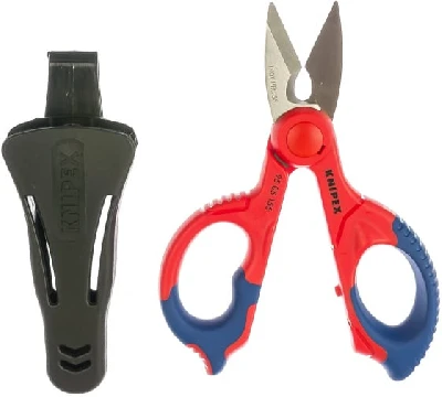 Ножницы электрика прецизионная заточка режущих кромок с микронасечками для чистого реза без проскальзывания L-155 мм нерж сталь 2-компонентные рукоятки армированные фиберглассом блистер