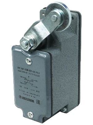 Выключатель путевой ВП16Г-23Б-231-55 У2.3 рычаг с роликом без сальника ход вправо самовозврат Электротехник ET001525