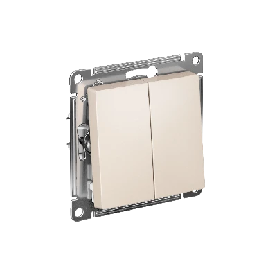 ATLASDESIGN 2-клавишный ВЫКЛЮЧАТЕЛЬ с самовозвратом, сх.5, 10АХ, механизм, БЕЖЕВЫЙ