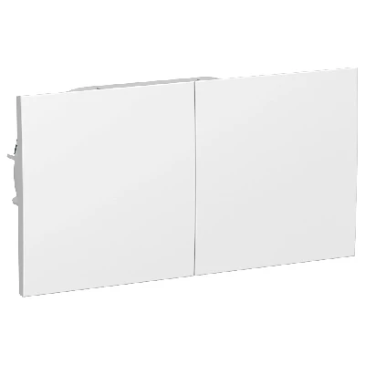 Розетка ATLASDESIGN двойная с заземлением со шторками сдвижная крышка 16А в сборе белый Systeme Electric ATN000128