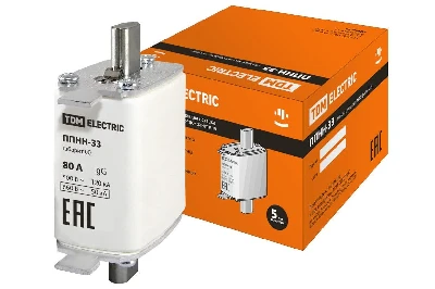Плавкая вставка предохранителя ППНН-33, габарит 00, 80А