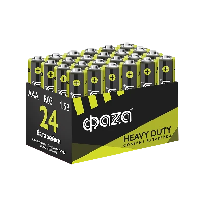 Элементы питания солевые  R03 (AAA) ФАZА Heavy Duty (24 шт. в упаковке)