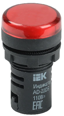 Лампа AD22DS LED матрица 22мм красная 24В AC/DC IEK BLS10-ADDS-024-K04