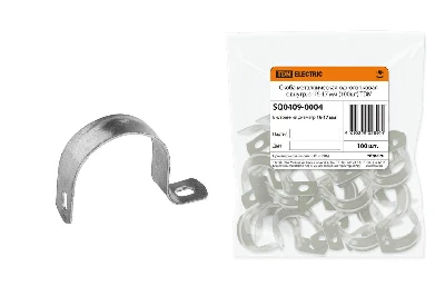 Скоба металлическая однолапковая с внутренним d 16-17 мм (100шт)