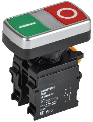Кнопка I-O без подсветки d=22мм 1NO+1NC MASTER IEK