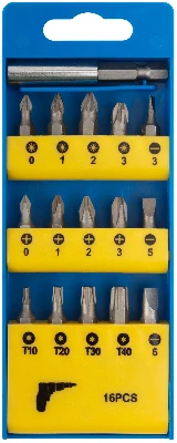 Биты набор 15 шт, CrV 25 мм + адаптер FIT 57632