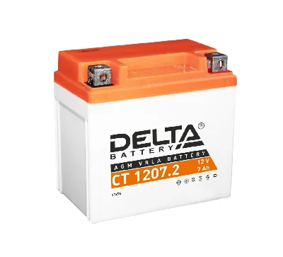Аккумулятор CT 12В 7Ач Delta MOTO CT 1207.2