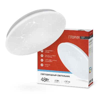 Светильник светодиодный серии DECO ГЛОРИЯ 48Вт 230В 6500К 4320Лм 380х55мм IN HOME