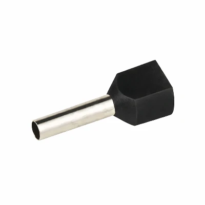 Наконечник-гильза двойная с изолир.фланцем 1,5 кв.мм черный (НШВИ2)