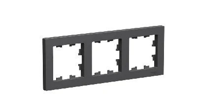 ATLASDESIGN 3-постовая РАМКА, универсальная, БАЗАЛЬТ Systeme Electric ATN001403