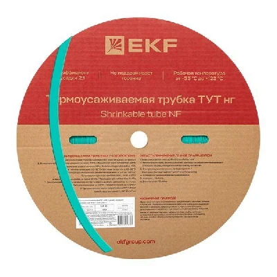 Трубка термоусаживаемая ТУТ нг 8/4 зелёная рулон PROxima EKF tut-8-j