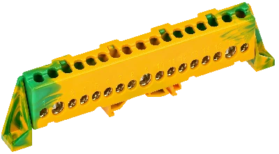 TEKFOR Шина PE земля в комбинированном DIN-изоляторе Стойка 8х12-17-ЖЗ IEK