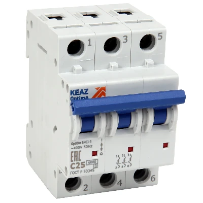 Выключатель автоматический трехполюсный 40А C 6кА AC OptiDin BM63-3C40-УХЛ3 КЭАЗ 260798